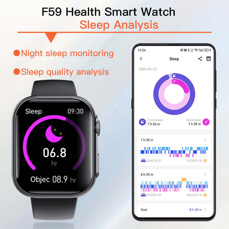 Oigool Non-invasive blood sugar heart rate blood pressure sleep exercise smart watch for men and women